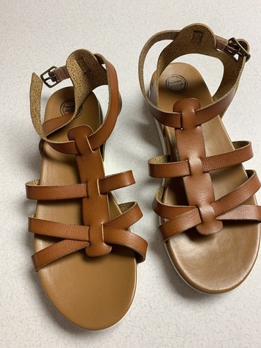 Shoes Wonder Nation Big Girls Tan Brown Faux Leather Gladiator Sandals Size  13 | eBay