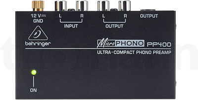 Behringer PP400 Ultrakompakter Phonovorverstärker, schwarz, weiß, silber