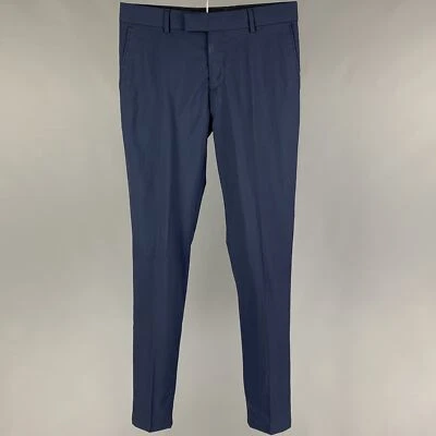 THE KOOPLES Pantalon Habillé Taille 28 Laine Bleu Marine Fermeture Éclair - Photo 1/4