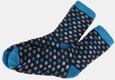 Charter Club womens Super Soft Butter Cozy Sleeping Crew Socks Gripper Blue Dot