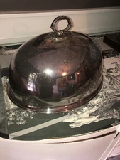 Antique Silver Plate Meat Dome Cloche Mappin Webb Victorian Large 14” Laurel