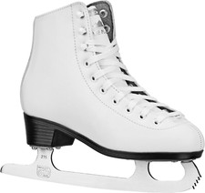 Cascade Girls' White Figure Ice Skates - Perfect Fit for Young Skaters