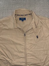 Vintage Polo Ralph Lauren Harrington Jacket Medium Khaki Full Zip Pockets Men  s