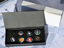 Omega Very Rare Set Of 8 Omega Pins 50th Anniversary 1957 Speedmaster 2007 New
