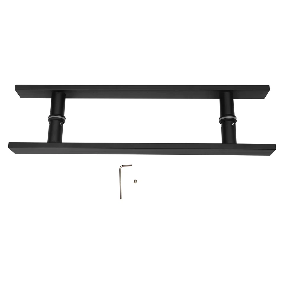 Manija de puerta de acero inoxidable de doble cara en forma de H Tirador empuje manija de puerta de granero corredera Foto 4 de 4