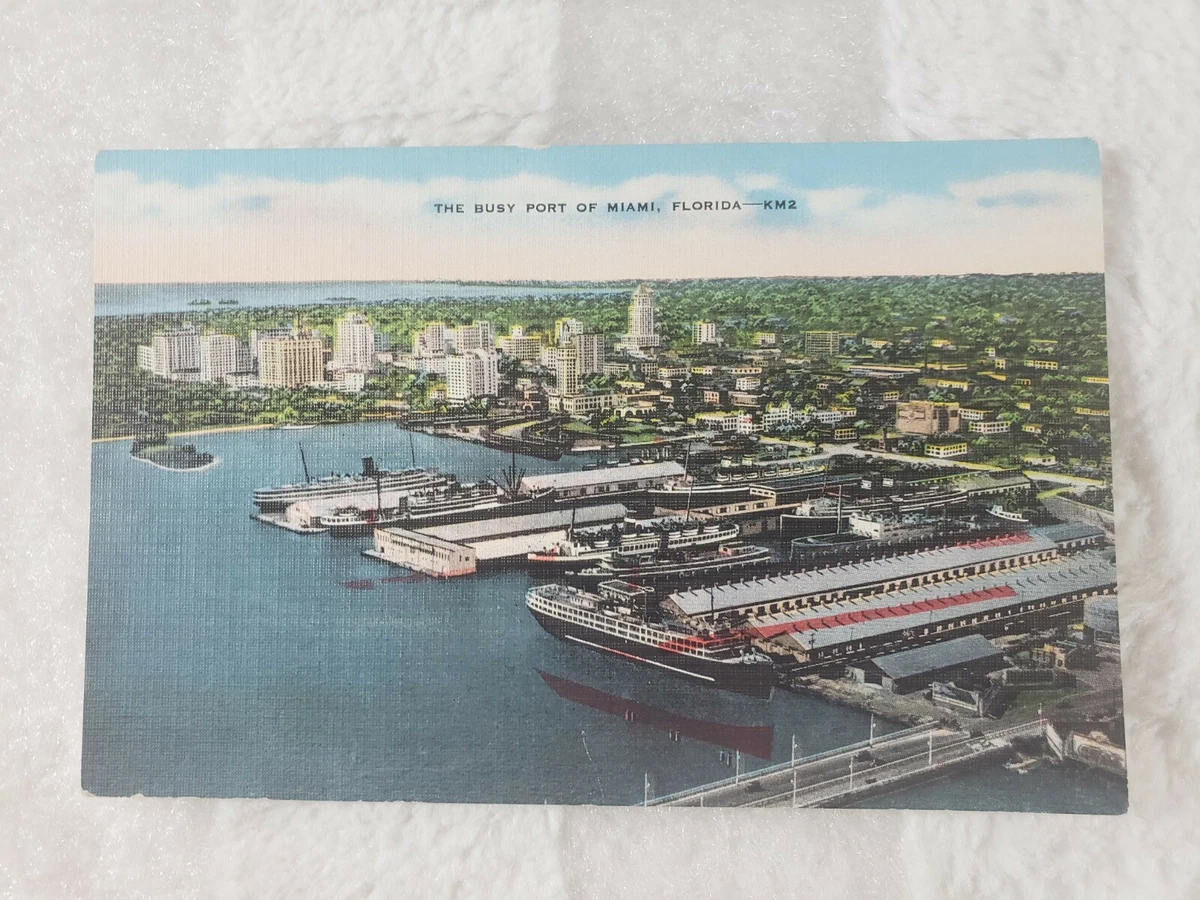 Miami, Florida FL ~ Busy Port 1940s