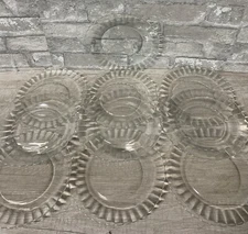 Duralex Clear Glass Salad Plates Scalloped Edges Lot of 9