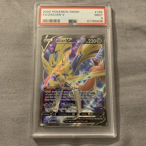 Zacian V Full Art PSA 9 MINT 2020 Sword & Shield #195 Pokemon TCG Card