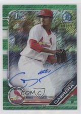 2019 Bowman Green Shimmer Refractor 4/99 Genesis Cabrera #CPA-GCA Auto 0m35