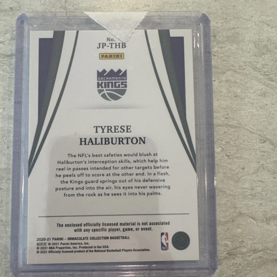 2020-21 Panini Immaculate Collection - Jersey Numbers Patch Tyrese Haliburton - Image 2 of 2