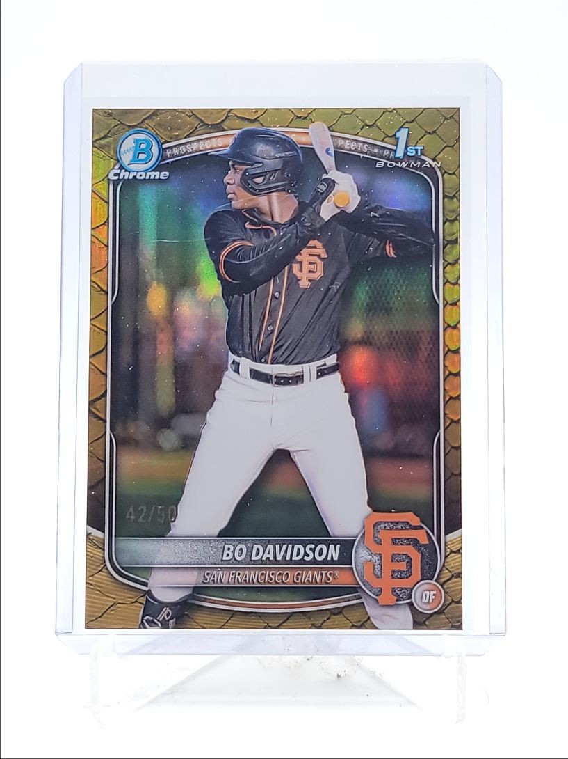 BO DAVIDSON 2025 BOWMAN CHROME 1ST GOLD REPTILIAN REFRACTOR /50 Q3967