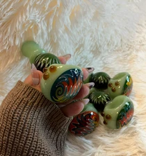 4.5" Wig-Wag Glass Hand Pipe Glass Tobacco Smoking Wig Wag Glass Pipe