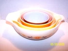 Vtg. Pyrex Town & Country Cinderella Snowflake 4 Qt. Mixing Bowl #444 & Others