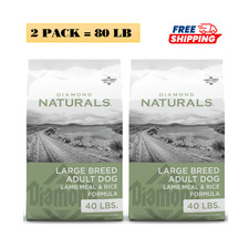 2 Packs, Diamond Naturals Large Breed Adult Dry Dog Food - Lamb Meal & Rice 40LB 0.76 per pound
