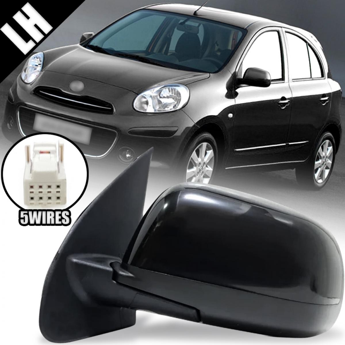 FOR NISSAN MICRA MARCH K13 2011-2018 LH LEFT SIDE MIRROR BLACK