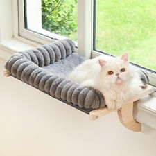 Cloud-Soft Cat Window Sill Perch with Zipper Designed Cushioned Bed, Supporti...