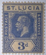 Travelstamps: 1921 St. Lucia Stamps Scott #83 Mint, Original Gum, Hinged MOGH