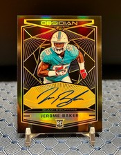 2018 Obsidian Rookie Autographs-Jerome Baker, 🐬 🐬 - Electric Etch Orange 06/50