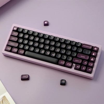 キーボード GMK Black Lotus Base+Novelties GMK Black Lotus 126 Keys PBT Keycaps Dye Sub MOA Profile MX Switch