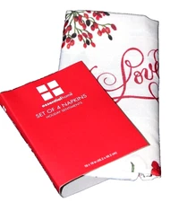 Essential Home Set of 4 Napkins - Holiday Sentiments / Ivory