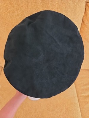 Eric Javits Suede Beret Hat Late 90s Luxury $150 Retail ERIC JAVITS Black Faux Suede Beret Hat Lined | eBay main image 2