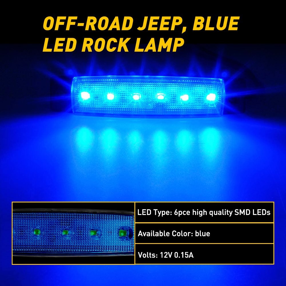 10x Under Body LED Rock Light For JEEP Truck Offroad UTV Bed Fog Lights Blue