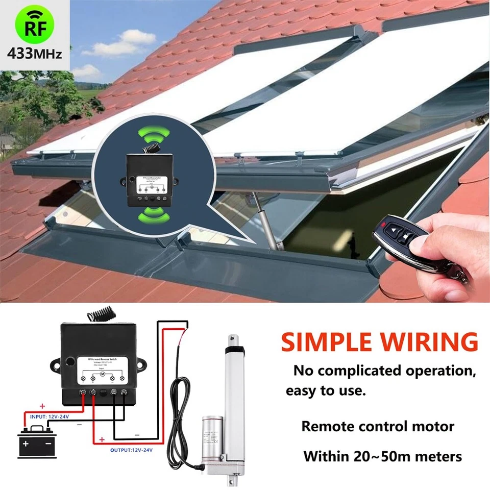 DC12V-24V Forward Reverse , Linear Actuator Remote Control, 10A Current,1754 - Image 2 of 4
