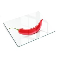 KüChenbrett Aus Glas Sicherheitsglas Mit SilikonfüßEn Chilipaprika 40X30 Cm