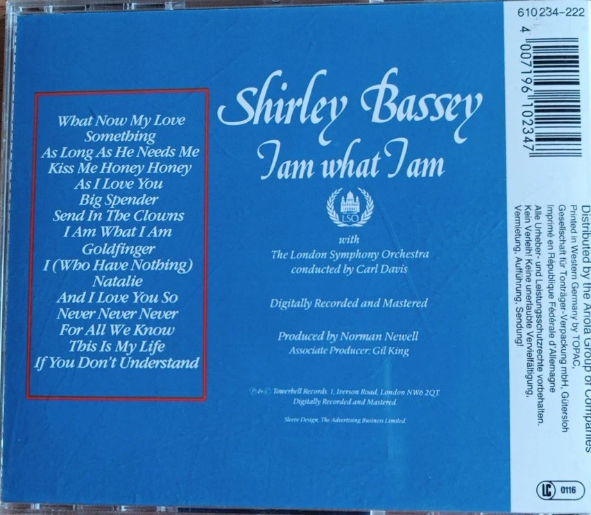 Shirley Bassey, I Am What I Am, 4007196102347 - Bild 2 von 4