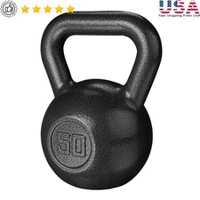 50lb Kettlebell Cast Iron Grip Strength Training Fitness Equipment Home Workout