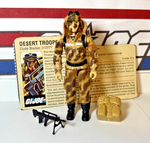 New ListingGI Joe Dusty 1985 v1 *100% COMPLETE w/File Card, Near Mint!* Vintage ARAH Lot