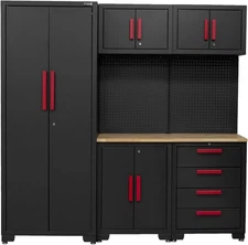 6-Pcs Garage Storage Cabinet System Garage Cabinet Set Workshop Set Tool Boxs