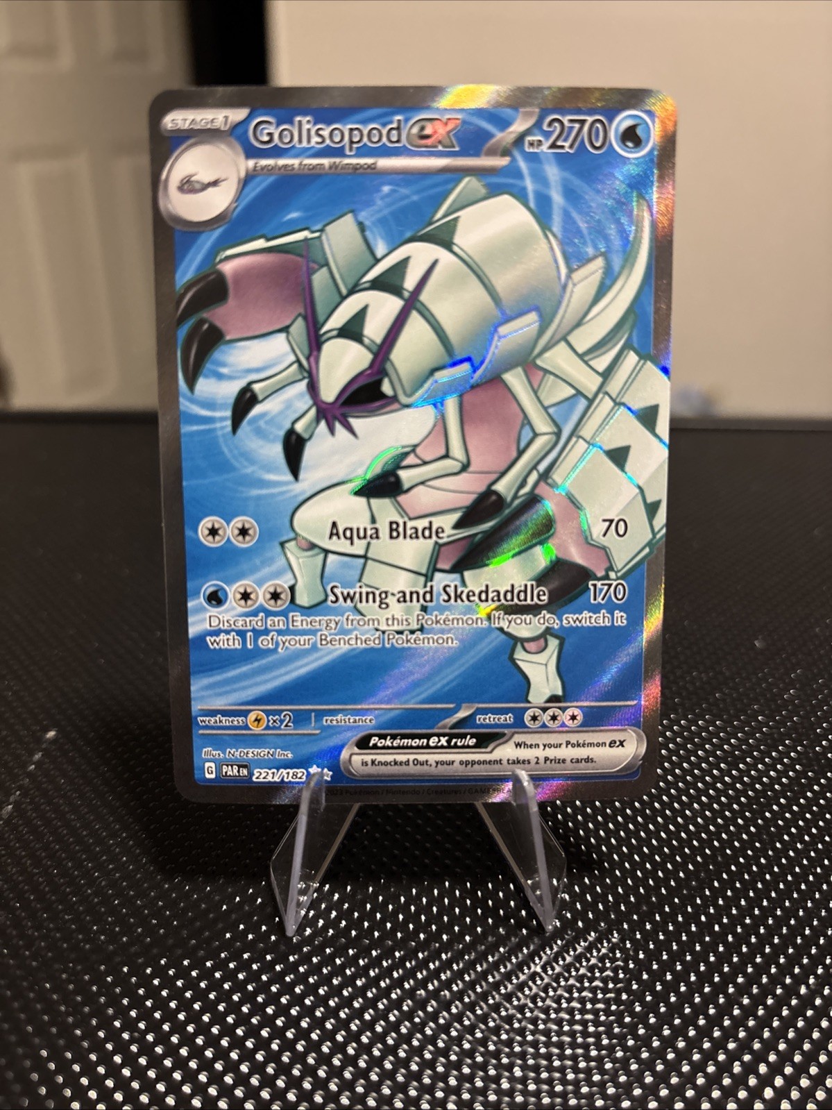 Pokémon TCG Golisopod EX Holo Ultra Rare Card 221/182 Paradox Rift