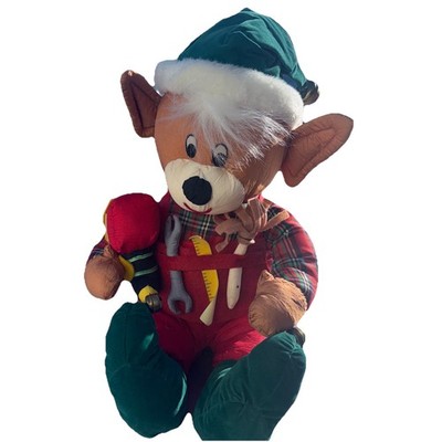 Stuffed Christmas Elf Toys 13'' Holidays Plush International Silver Bear VTG 1993