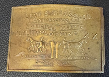 Antique Levi Strauss Co. Original Brass Belt Buckle Made in USA