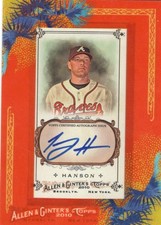 Tommy Hanson Braves 2010 Topps Allen &amp; Ginter Mini Autograph Card Bx1b
