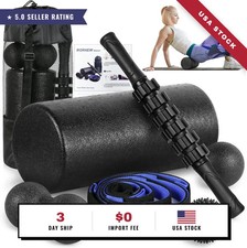 Foam Roller Set - High Density Back Roller, Muscle Roller Stick,2 Foot Fasciitis