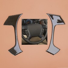 2x Carbon Fiber Steering Wheel Button Cover Fit For Silverado Sierra GMC Yukon
