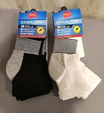 TWO (2) of Hanes Men's 3-Pack Cool Dri Ankle Socks  shoe size 6-12 NEW with TAGS