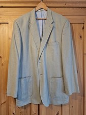 Mens Marks And Spencer Grey Linen Jacket 46in Chest Long Formal/Relaxed 46L