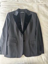 Dolce & Gabbana Black Tuxedo Blazer IT 46 Velvet Lapel Silk Lined Made in Italy
