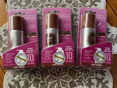 Lot of 3 NEW Everpro Gray Away Root Cover Up Spray 0.75oz -Light Brown
