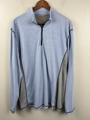 Orvis Sweater Men XL Adult Gray 1/4 Quarter Zip Pockets Trout Bum Sweatshirt
