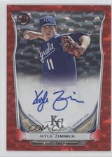 2014 Bowman Auto Ice Red 20/25 Kyle Zimmer #AI-KZ Auto fm0