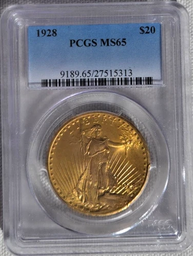 1928 $20 Saint Gaudens Double Eagle - PCGS - MS65   GEM