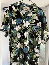 Vintage Paradise Found Tropical Floral Hawaiian Shirt - Large