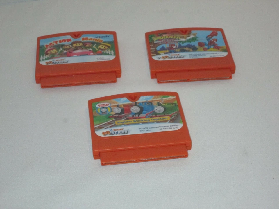 Vtech VSmile Motion Lot of 3 Game Cartridges Spiderman, Thomas & Friends - Image 2 of 4
