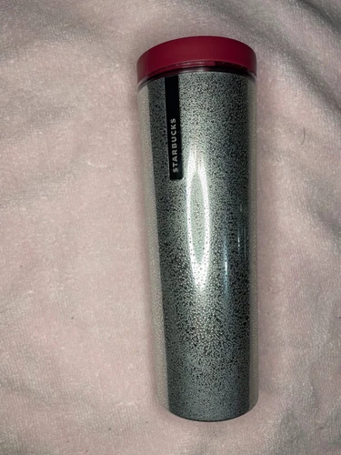 2013 Starbucks Metallic Silver Water Droplet Pebble Texture Tumbler Cup Mug 16oz