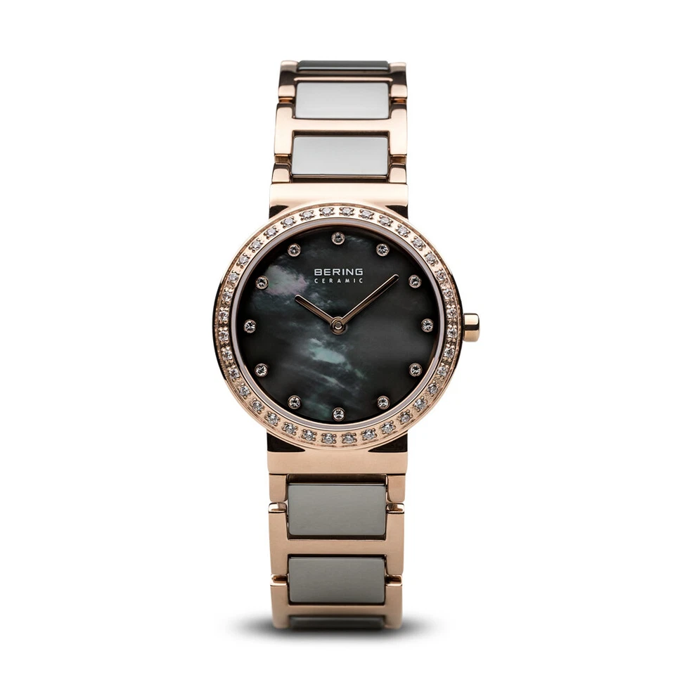 Bering Time Ceramic Rosegold Steel & Grey Ceramic Links Women's Watch. 10729-769 - image 1 of 1
