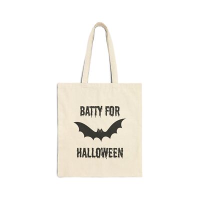 Batty for Halloween Cotton Canvas Tote Bag